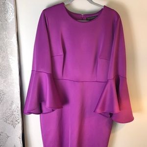 Flare Sleeve Scuba Dress